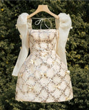 Elegant A line Long Sleeves Short Organza Homecoming Dress 20th Birthday Outfits HZ1024