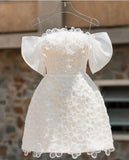 Cute A line Strapless White Short Homecoming Dress 19th Birthday Outfits HZ1024