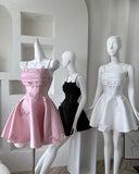 Vintage A line Spaghetti Straps Sleeveless Short Homecoming Dress HZ1024