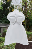 Simple A Line Strapless Short Birthday Outfits White Homecoming Dress HZ1024