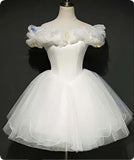 Simple Ball Gown Off The Shoulder Short Birthday Outfits White Homecoming Dress HZ1024