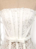 Unique A line Strapless Lace Tulle Homecoming Dress 18th Birthday Outfits HZ1024