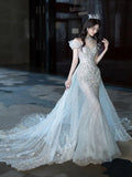 Elegant Mermaid Strapless Long Prom Dress HZ1024