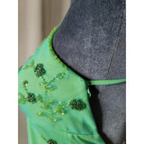 Vintage Mermaid Spaghetti Straps 90s Green Prom Dresses Evening Gowns With Beads HZ1024