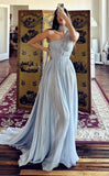 Sexy A Line One Shoulder Light Sky Blue Chiffon Long Evening Dress Prom Dresses Birthday Outfits HZ1024