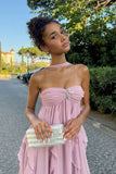 Vintage A line Sweetheart Chiffon Pink Evening Dress Prom Dresses Long Birthday Outfits HZ1024