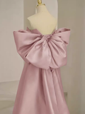 Long Prom Dresses Satin Pink Evening Dress HZ1024