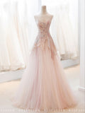 Pink StraplessTulle Ball Gown Beaded Shiny Prom Dress Pink Sweet 16 Dress HZ1024