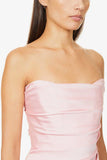 Simple Sheath Strapless Pink Short Tight Homecoming Dresses With Ruffles HZ1024