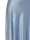 Pretty A line Straps Light Sky Blue Satin Long Party Dress Prom Dresses HZ1024